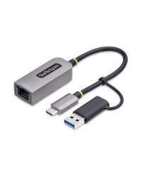 StarTech.com USB-C to Ethernet Adapter w/USB-A Adapter, Realtek RTL8153B - Network adapter - USB-C 3.2 Gen 1 - Gigabit Ethernet - space