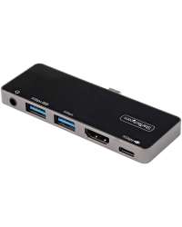 StarTech.com USB C Multiport Adapter, USB-C Mini Dock, USB-C to 4K 60Hz HDMI 2.0, With 100W Power Delivery Pass-Through Charging, 3-Port USB 3.0 Hub, Audio, USB Type-C Multiport Adapter - USB-C Travel Dock - Docking station - USB-C - HDMI