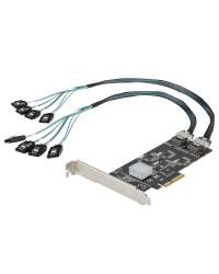 StarTech.com 8 Port SATA PCIe Card, PCI Express 6Gbps SATA Expansion Card with 4 Host Controllers, SATA PCIe Controller Card, PCI-e x4 Gen 2 to SATA III Adapter Card, Drive Cables Incl. - Windows/macOS/Linux (8P6G-PCIE-SATA-CARD) - Storage controller -...