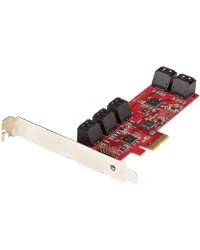 StarTech.com SATA PCIe Card, 10 Port PCIe SATA Expansion card, 6Gbps SATA Card, Low/Full Profile, Stacked SATA Connectors, ASM1062 Non-Raid SATA Controller Card / Adapter - PCI Express to SATA Converter - Storage controller - SATA 6Gb/s - low profile -...