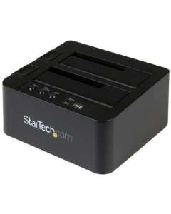 StarTech.com Standalone Hard Drive Duplicator, Dual Bay HDD/SSD Cloner/Copier, USB 3.1 (10Gbps) to SATA III HDD/SSD Docking Station, Hard Di