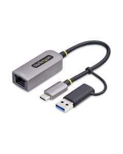 StarTech.com USB-C to Ethernet Adapter w/USB-A Adapter, Realtek RTL8153B - Network adapter - USB-C 3.2 Gen 1 - Gigabit Ethernet - space