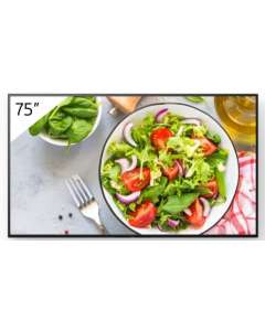 Sony FW-75BZ35L Signage Display Digital signage flat panel 190.5 cm (75") LCD Wi-Fi 550 cd/m² 4K Ultra HD Black Android 24/7