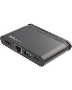 StarTech.com USB C Multiport Adapter - Portable USB-C Dock with 4K HDMI - 100W PD 3.0 Pass-Through, 1x USB-A, 1x USB-C, GbE - Thunderbolt 3 