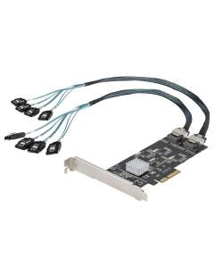 StarTech.com 8 Port SATA PCIe Card, PCI Express 6Gbps SATA Expansion Card with 4 Host Controllers, SATA PCIe Controller Card, PCI-e x4 Gen 2 to SATA III Adapter Card, Drive Cables Incl. - Windows/macOS/Linux (8P6G-PCIE-SATA-CARD) - Storage controller -...