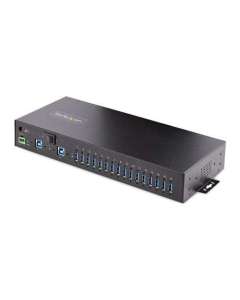 StarTech.com 16-Port Industrial USB 3.0 Hub 5Gbps, Metal, DIN/Surface/Rack Mountable, ESD Protection, Terminal Block Power, up to 120W Share
