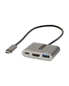 StarTech.com USB C Multiport Adapter, USB-C to HDMI 4K Video, 100W PD Pass-Through, USB 3.0 Hub 5Gbps (1xType-C/1xA), USB-C Mini Dock, USB-C