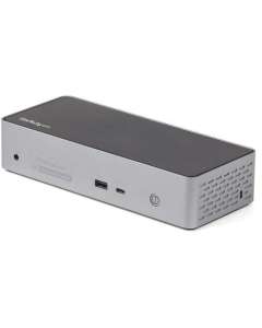 StarTech.com USB C Dock - 4K 60Hz Quad Monitor DisplayPort & HDMI - Universal USB-C Docking Station with 100W Power Delivery - USB Hub with 